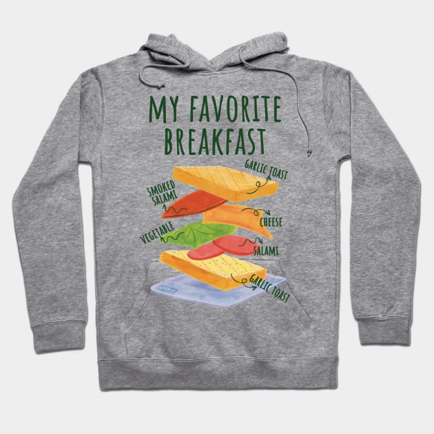 My Favorite Breakfast Hoodie by artstopics